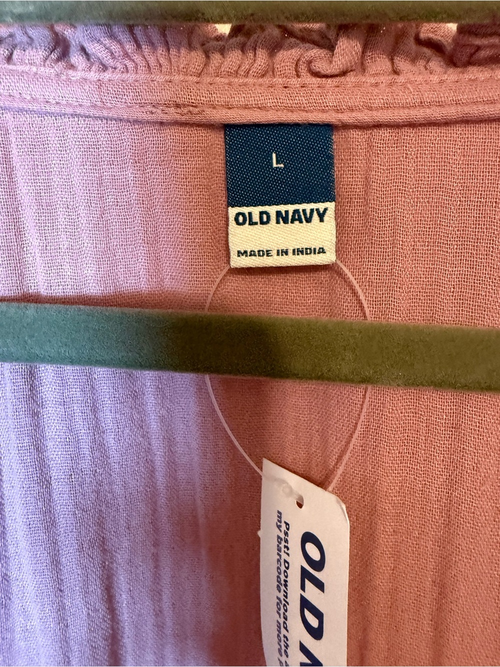 NWT Old Navy Split-Neck Crinkle Gauze Mini Swing Dress Lilac Size Large - Picture 12 of 14